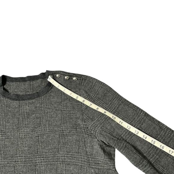 Lauren Ralph Lauren Plaid Size 100% Wool Multi Gray Sweater - Picture 7 of 13